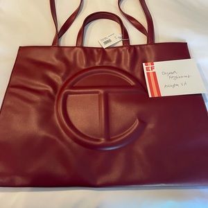 Brand new with tags large Telfar in oxblood